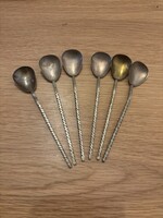 Régi orosz ezüstözött kiskanalak – 6 db