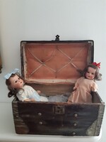 KÉT KIS RÉGI / ANTIK HEUBACH-KÖPPELSDORF KOFFEROS BABA