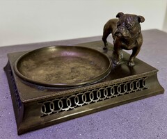 Angol bulldog bronz hamuzó a 19. század végéről. 1.1 kg