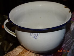 KICSI !! GYEREK ( 16 CM ) RÉGI ZOMÁNC ZOMÁNCOS BILI ZOMÁNCOZOTT ÉJJELI EDÉNY WC  (KERTI DEKOR !!!)