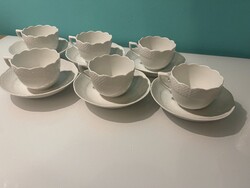 Herendi fehér mokkás csésze szett - 6db