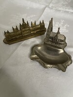2 db retró fém tárgy Kölni dóm Magyar Országház.