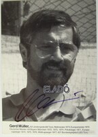 Gerd Müller Bayern München dedikált autogramkártya. labda foci futball Bundesliga