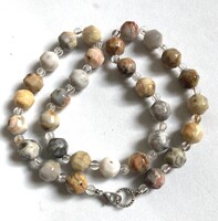 Mutatós, fazettált Crazy Lace Achát /Őrült Csipke Achát/ nyakék - Földszínek harmóniája