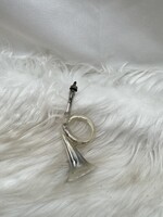 Retro üveg karácsonyfadísz,trombita