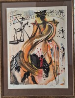 Salvador Dali - Bikaviadal pillangókkal litográfia