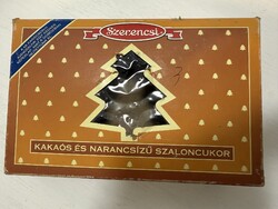 Régi szaloncukros papír doboz karácsonyfadísz tárolására