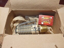 Retro zsírúj hősugárzó betét dobozában villanykörte izzó égő szocreál b1