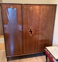 Komplett 6 részes antik stílusú, intarziás hálószoba garnitúra