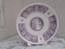 Rare Painted and Patterned Zsolnay Wall Plate