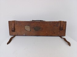 Antik vadász puska tartó bőr táska sérült állapotban füle félig leszakadt 1894 postai dátum 539 5920