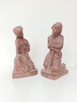 Antik szobor 2 darab kerámia Mária Jézus József 1951 keresztény vallás Karácsony Betlehem 526 5914