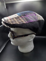 Hawkins (eredeti) férfi 57 -es patchwork téli gyapjú mix flat cap / lapos sapka