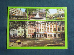 Képeslap,Németország,Dresden,Drezda,park,szökőkút,áruház,városi látkép,részlet,1970-