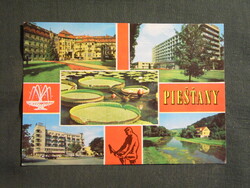 Képeslap,Szlovákia,Piešťany,Pöstyén,gyógyház,szálló,hotel,városi látkép,részlet,1970-