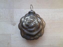 Foncsorozott barna (füstkvarc) színű rózsa alakú karácsonyfadísz