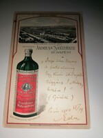 Extrém ritka! A Hunyadi János természetes keserűvíz reklámképeslapja 1900-ból.   1011.