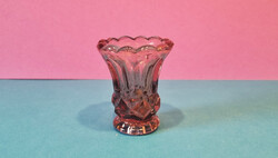 Apró méretű, préselt LILA üveg ibolyaváza