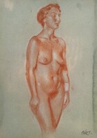 Női akt - ceruzarajz - Tóth Imre alkotása