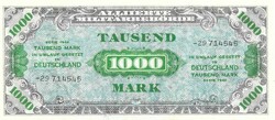 1000 márka 1944 Németország katonai militari UDSSR 8 jegyű sorszám Nagyon ritka UNC