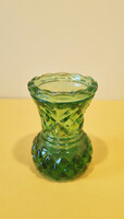 Cseh, Bohemia ibolyaváza - üveg, retro, sötét ZÖLD