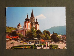 Képeslap,Ausztria,Mariazell,templom,városi látkép,részlet, 1974-