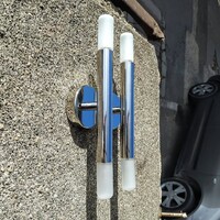 Bauhaus - Art deco 2 égős fali csőlámpa pár felújítva - tejüveg hengerbúra