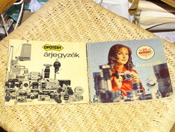 OFOTÉRT ÁRJEGYZÉKEK 1972,1974 ( FÉNYKÉPEZŐGÉP, FOTÓ, FOTÓZÁS )