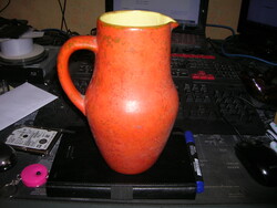 Tófej, retro iparművészeti, mázas, kerámia váza