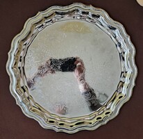 Szovjet "MNC" jelzésű, nikkelezüst tálca, szamovárhoz ( vagy kínáló )