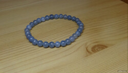 TERMÉSZETES AKVAMARIN ÁSVÁNYBÓL KÉSZÜLT KARKÖTŐ -  6 mm - S. 18 - 19 - cm - CSUKLÓRA FELEL MEG.