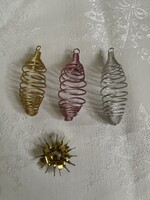 Régi karácsonyfa dísz fém 4 db