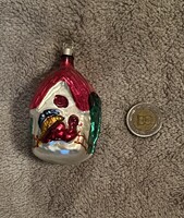 Régi retro  ,üveg  Karácsonyfadísz