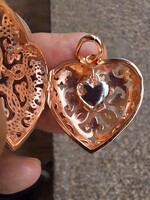 Csodás,nyitható szív medál 925-ös ezüst,Rózsaarannyal bevonva