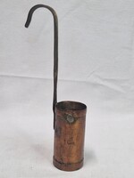 Antik réz mérőedény 1 dl felirattal 97 g. 21,5 cm. magas