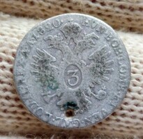 1820 I. Ferenc Ezüst 3 Krajcár Kreuzers Ag