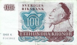 100 kronor korona 1968 Svédország
