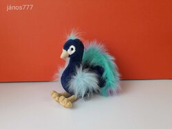 PÁVA madár plüss ritkaság eredeti Teddy Hermann 22 cm-es kabala figura ! EXTRA !! ÉLETHŰ !!