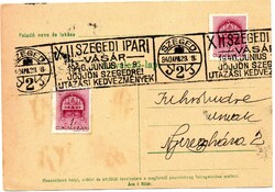Levelezőlap: Gépi bélyegzés, Szegedi Ipari Vásár, 1940.