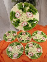 Körmöcbányai majolika süteményes készlet 1+5 db