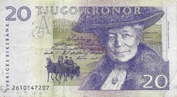 20 Kronor crown 1997-2002 Sweden Nils Holgersson smaller size 1.
