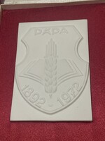 Pápa kerámia emlékplakett, Herend