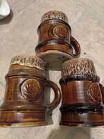 Zsolnay mázas sörös korsó 3db