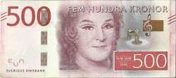 500 kronor korona 2016 Svédország