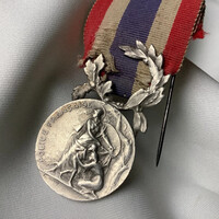 Párizs 925 Ezüst Rendőr Kitüntetés Érem Plakett Díj Francia Trikolor Szecesszió Női Akt Police