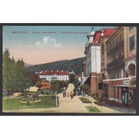 Felvidék,Bártfafürdő - Sétatér az Erzsébet királyné szállodával 1921