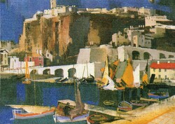 Képeslap:  Aba-Novák Vilmos festménye.