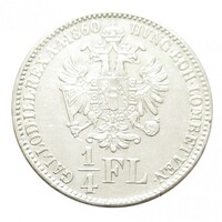 Magyarország,1/4 florin 1860 B EF ezüst 5.345g520