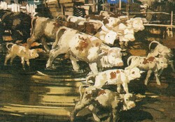 Képeslap:  Aba-Novák Vilmos festménye.