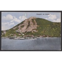Magyarország,Visegrád - Vár látképe a Visegrád gőzössel 1917
